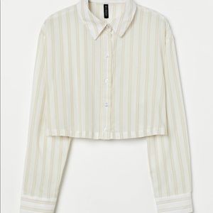 H&M cotton cropped shirt/ size:S